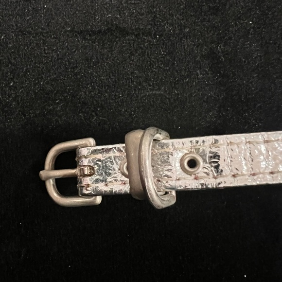 Silver with pink rhinestone hearts 14” dog collar, good condition. - Picture 4 of 8